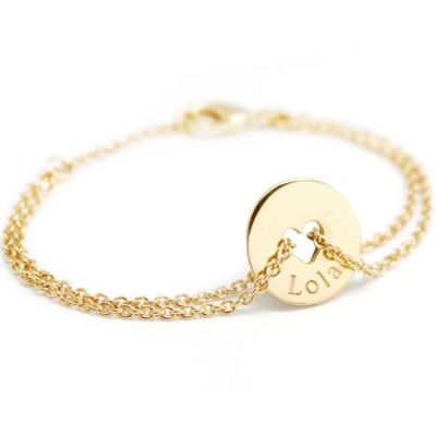 Bracelet Poème coeur (plaqué or jaune)  par Petits trésors