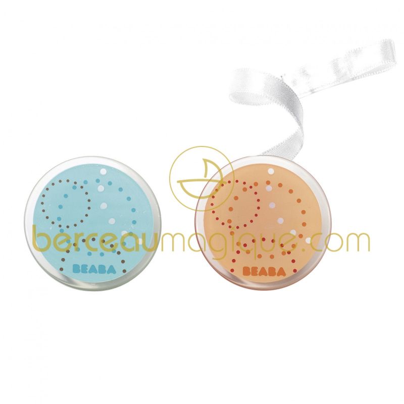 Attaches sucettes bleu et orange (lot de 2)  Béaba