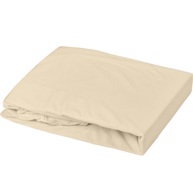 Drap housse en coton beige cailloux (70 x 140 cm) Domiva