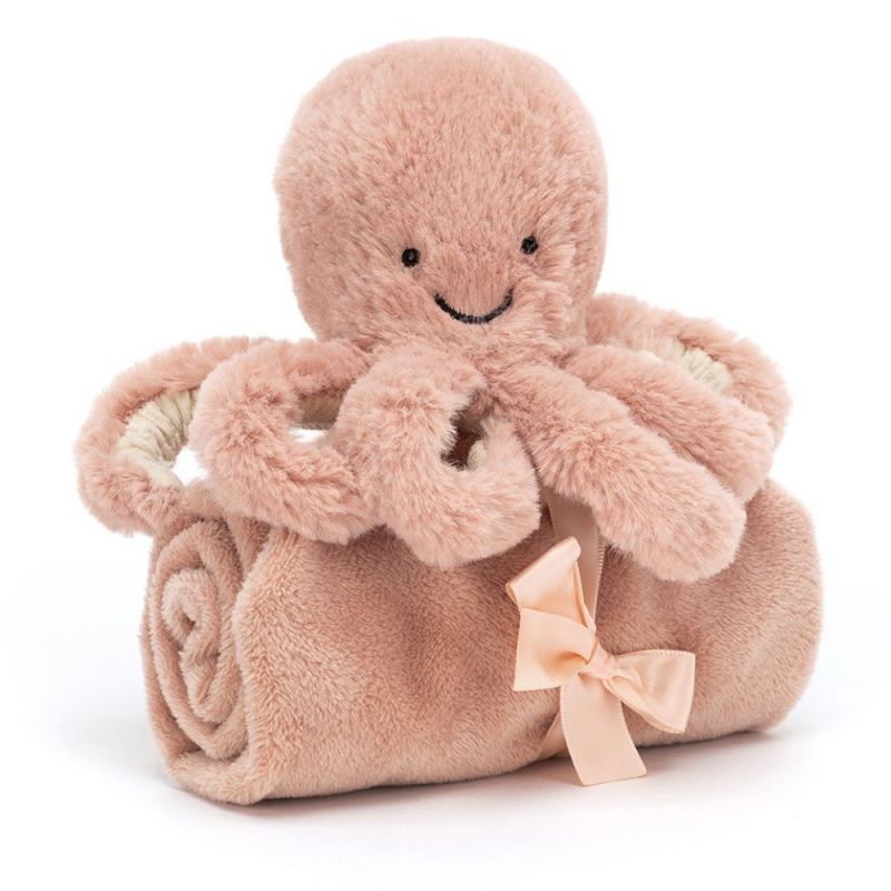 Doudou plat attache sucette pieuvre (34 cm) Jellycat