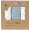Lot de 3 langes doux Tiny Team bleu (80 x 80 cm) Lässig Packaging 9