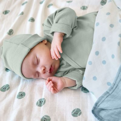 Lot de 3 langes doux Tiny Team bleu (80 x 80 cm)