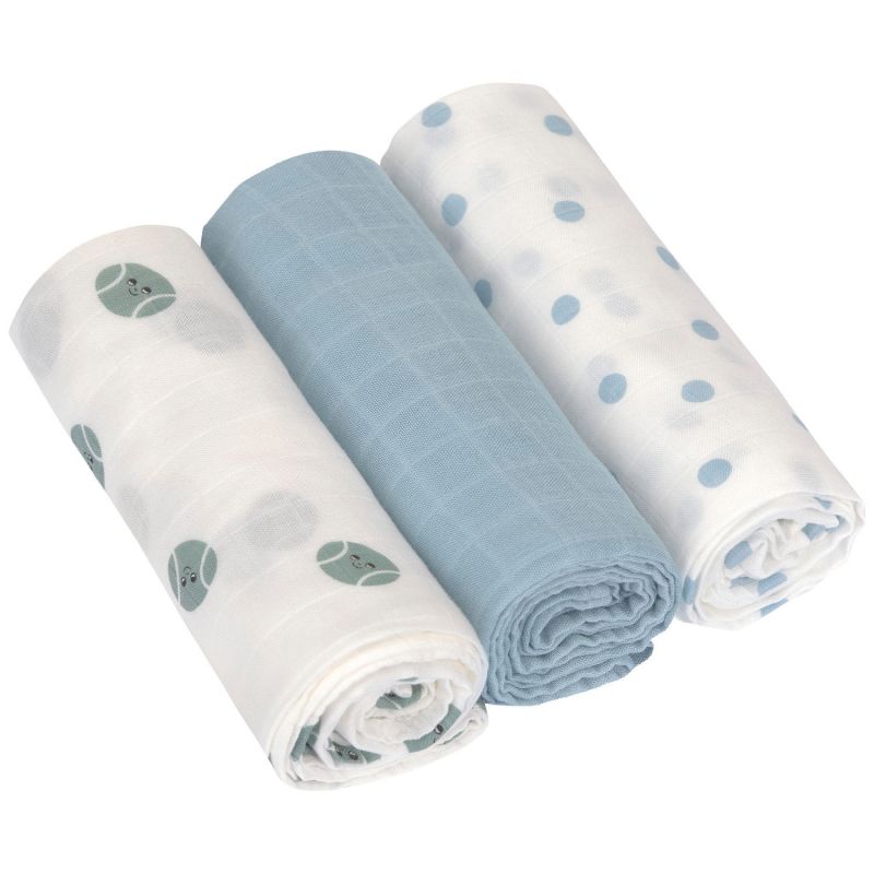 Lot de 3 langes doux Tiny Team bleu (80 x 80 cm) Lässig Produit 1