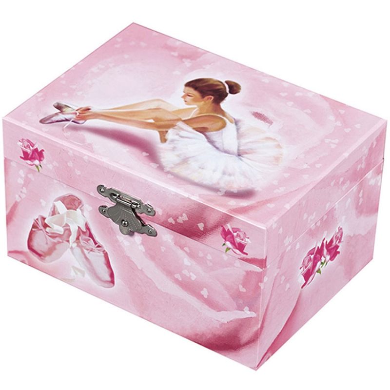 Boîte à bijoux musicale phosphorescente Ballerine rose Trousselier
