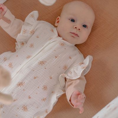 Gigoteuse légère en mousseline bio Fleurs d'Antan (50 cm)