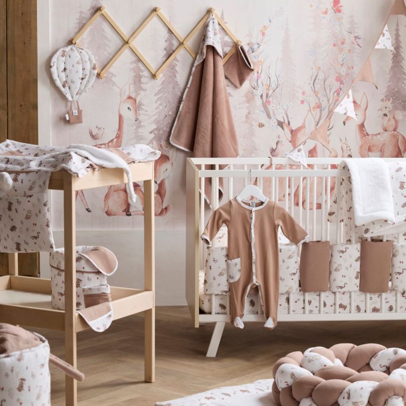 Lot de 2 bavoirs naissance gaze de coton clairière et Mocha BB & Co Ambiance 2