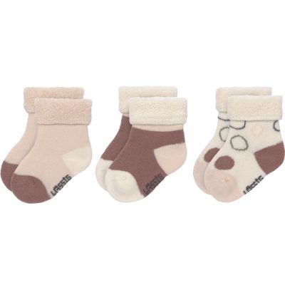 Lot de 3 paires de chaussettes bébé en coton bio Cozy Leg rose (pointure 12-14)