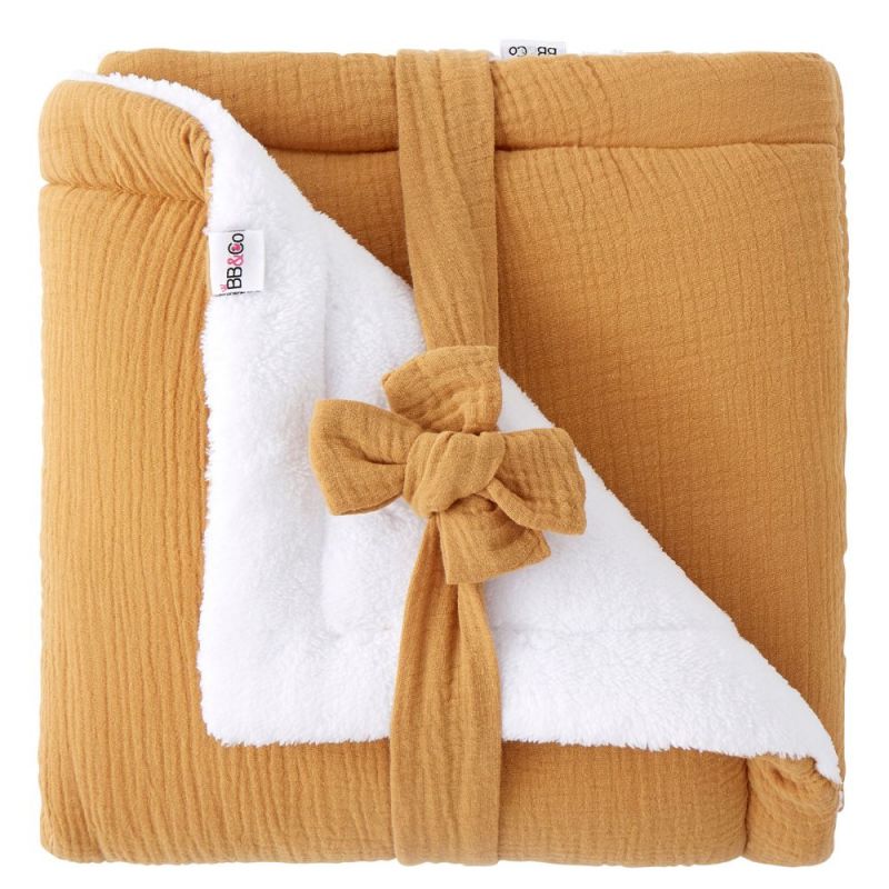 Couverture polaire en gaze de coton noisette (70 x 100 cm) BB & Co
