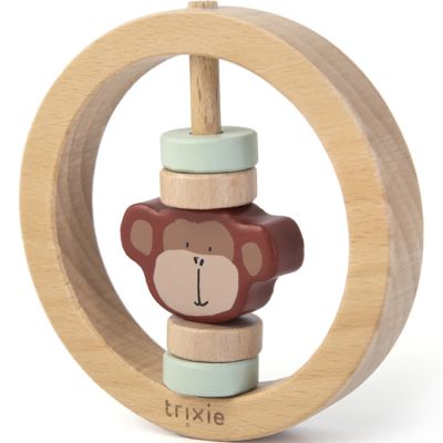 Hochet rond en bois singe Mr. Monkey  par Trixie