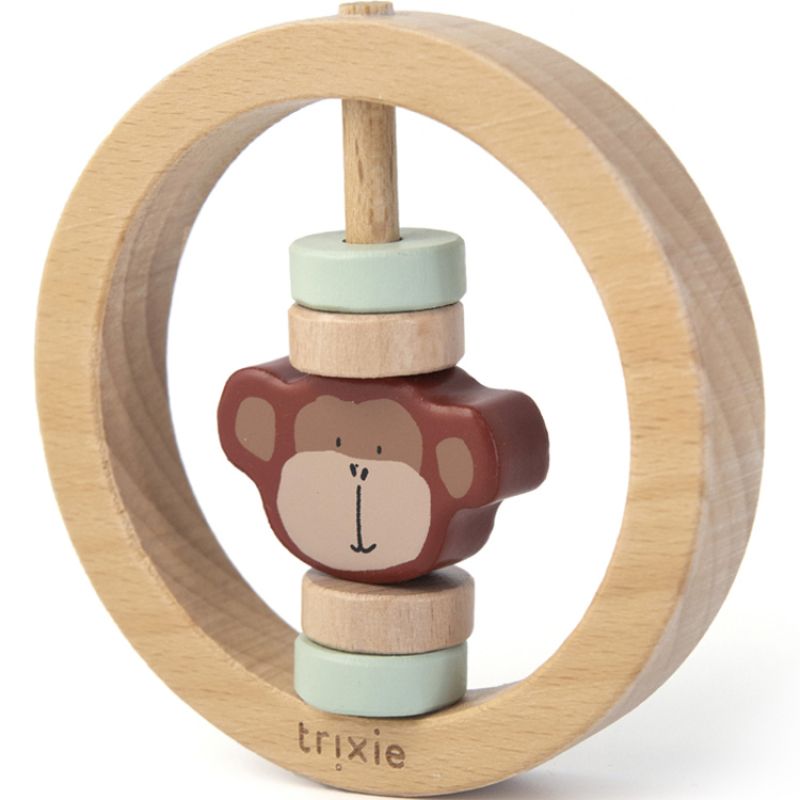 Hochet rond en bois singe Mr. Monkey Trixie