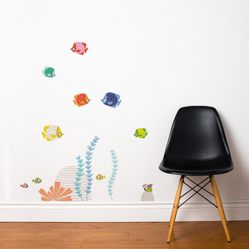 Stickers muraux Poissons à pois Série-Golo