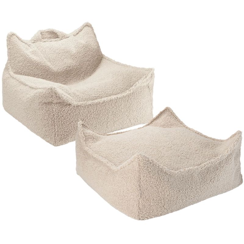 Fauteuil pouf et repose-pieds Biscuit molletonné Wigiwama Produit 1