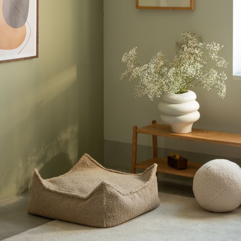 Fauteuil pouf et repose-pieds Biscuit molletonné Wigiwama Ambiance 7