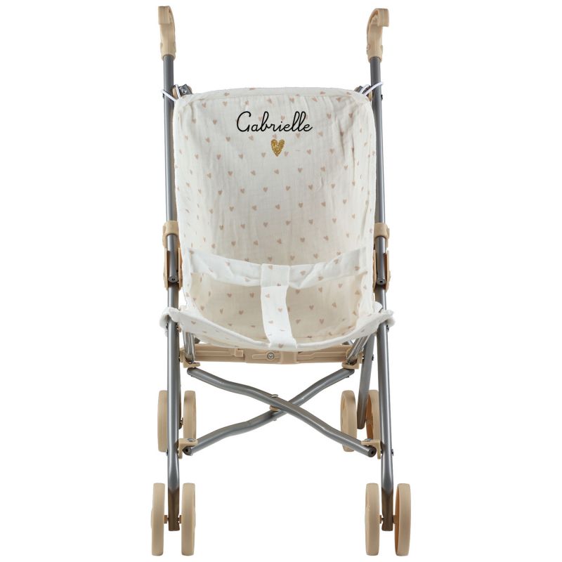Poussette pour poupée Gaze Cœurs (personnalisable) Atelier Wagram Produit 1