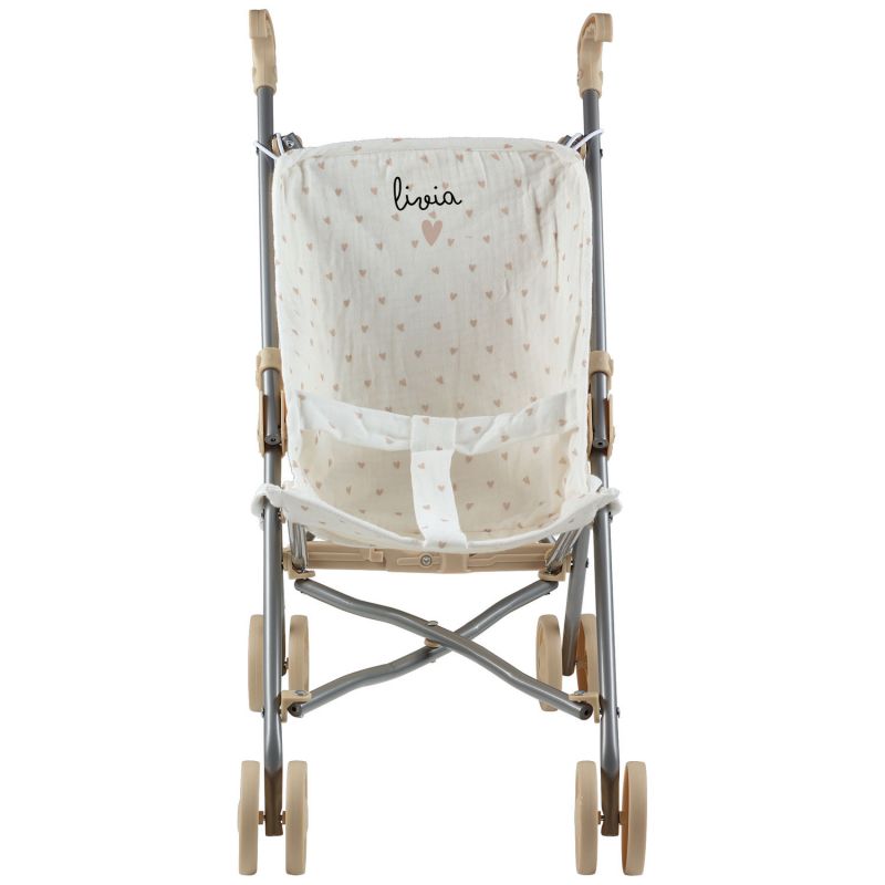 Poussette pour poupée Gaze Cœurs (personnalisable) Atelier Wagram Produit 4