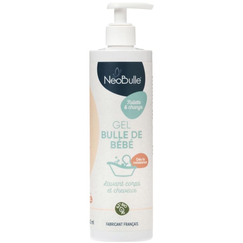 Gel lavant bio corps et cheveux Bulle de Bébé flacon et pompe (400 ml) NéoBulle Produit 1