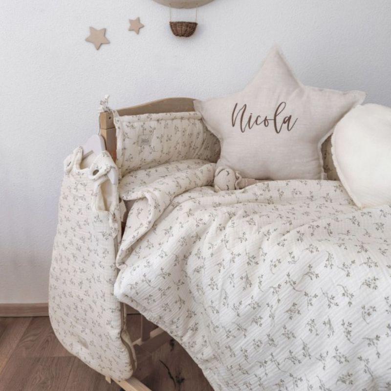 Plaid Olive Bloom (60 x 90 cm) Babyshower Ambiance 2