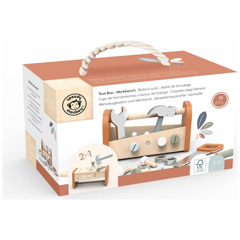 Boîte à outil et établi de bricolage (2 en 1) Speedy Monkey Packaging 5