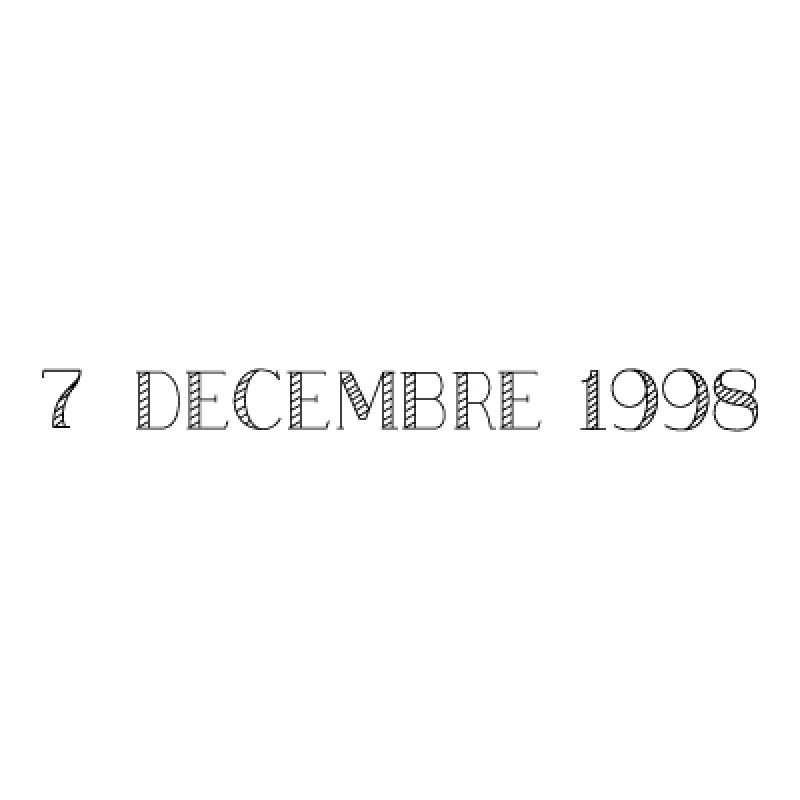 Gravure date en lettres sur bijou (Typo 5 Azure) Gravure magique OLD