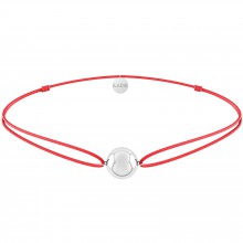 Bracelet cordon rouge Mini bola Joy (argent 925°)  par Ilado Paris