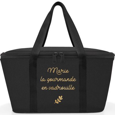 Grand sac isotherme noir (personnalisable)  par Les Griottes