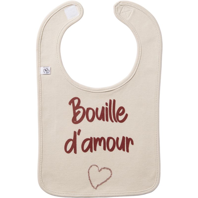 Bavoir Bouille d'amour sable BB & Co