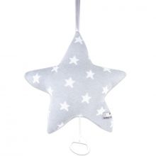 Coussin musical étoile Star gris et blanc (30 cm)  par Baby's Only
