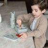 Lunch box 3 compartiments en silicone Dino vert Kidzroom Ambiance 2