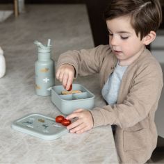 Lunch box 3 compartiments en silicone Dino vert