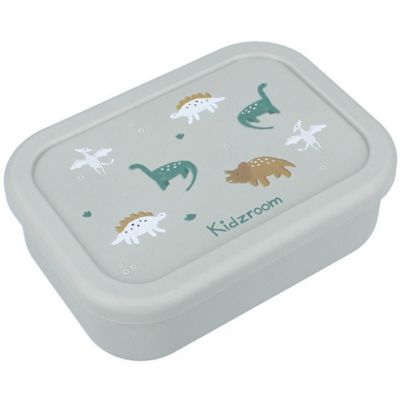 Lunch box 3 compartiments en silicone Dino vert