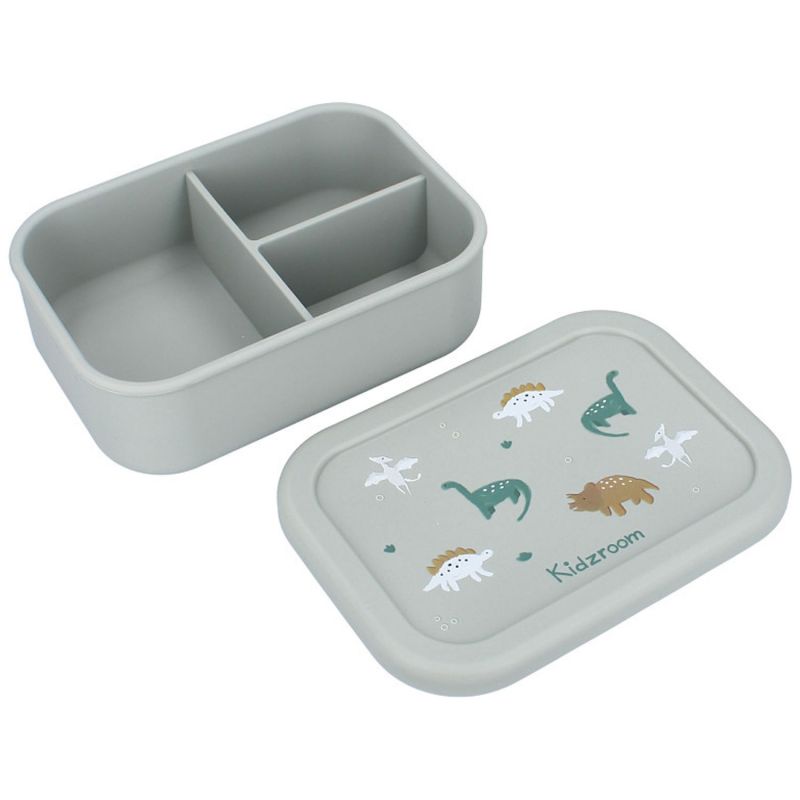 Lunch box 3 compartiments en silicone Dino vert Kidzroom Produit 3
