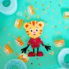 Personnage Daniel Tigre brun et 2 cubes lumineux Glo Pals Ambiance 1