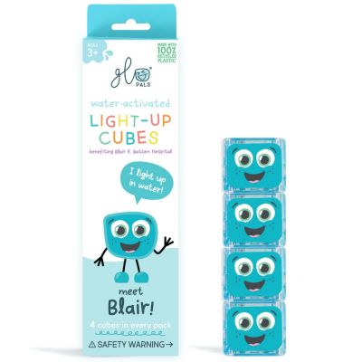 4 cubes lumineux Blair Bleu  par Glo Pals