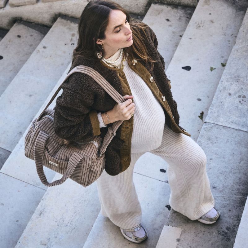 Sac à langer Middle Capsule velours Toffee BEBEL Ambiance 4