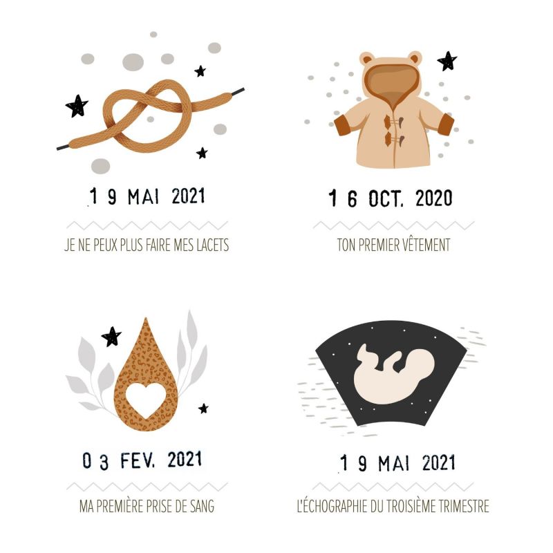 Affiche En t’attendant Originale claire Maman et Papa (40x50 cm) Les Petites Dates Produit 6