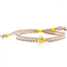 Bracelet cordon chat jaune You & Me (or jaune 375°)  par leBebé