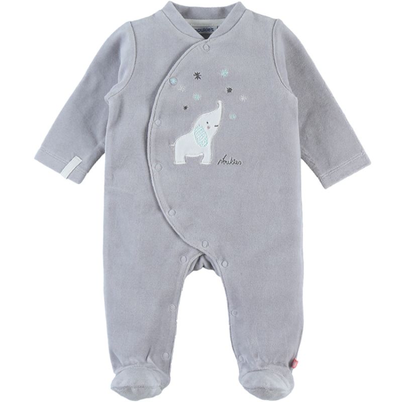 Pyjama chaud gris Eléphant Anna & Milo (1 mois) Noukie's