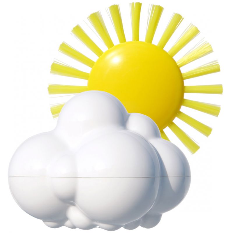 Jouets de bain météo nuage de pluie et brosse sensorielle soleil Pluï