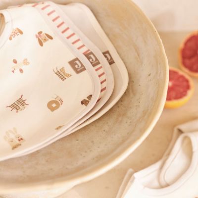 Lot de 5 bavoirs imperméables Animal Friends