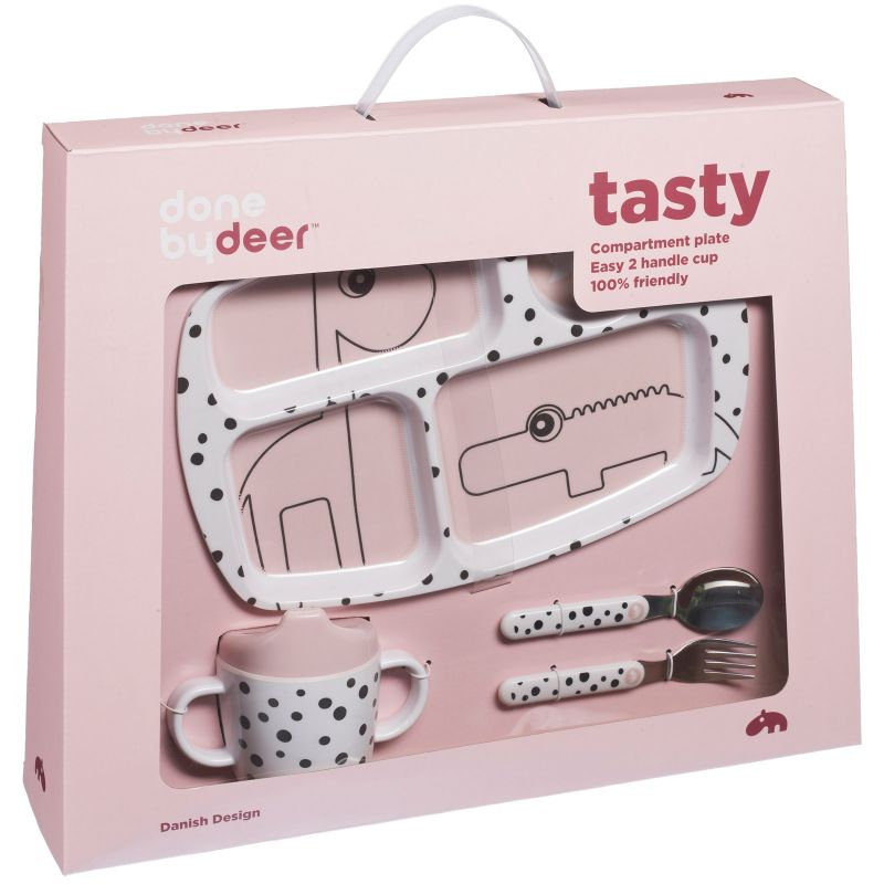 Coffret repas Dots 1er repas rose (4 pièces) Done by Deer