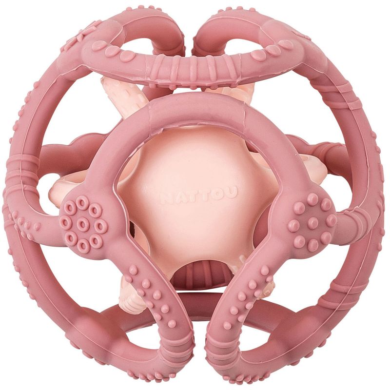 Lot de 2 balles encastrables en silicone roses Nattou