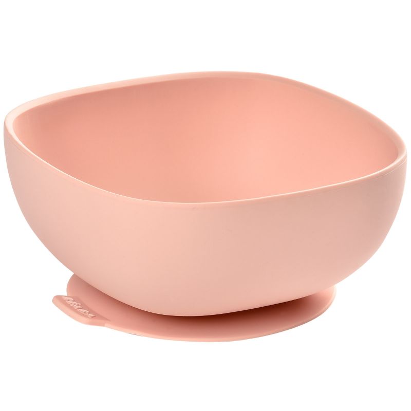Bol à ventouse en silicone rose Béaba