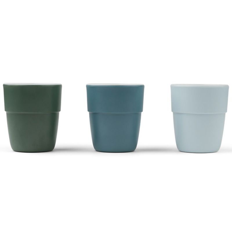 Lot de 3 gobelets Deer friends bleu et vert Yummy mini Done by Deer