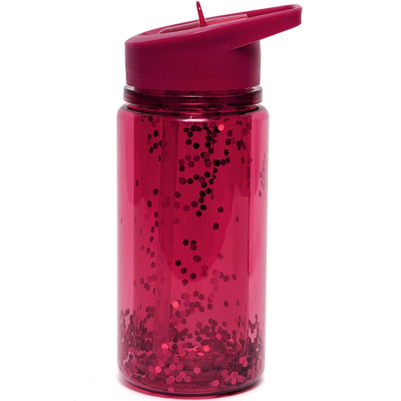 Gourde à paillettes framboise (300 ml) Petit Monkey