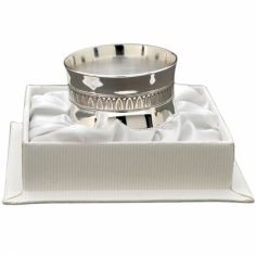 Rond de serviette Empire en métal argenté + coffret (personnalisable) - Daniel Crégut