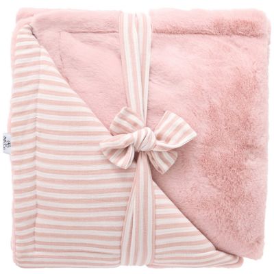 Couverture Luxe rayé vieux rose Soft Stripes BB & Co