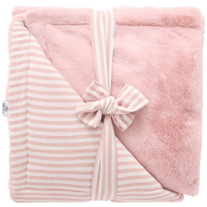 Couverture Luxe rayé vieux rose Soft Stripes BB & Co Produit 1