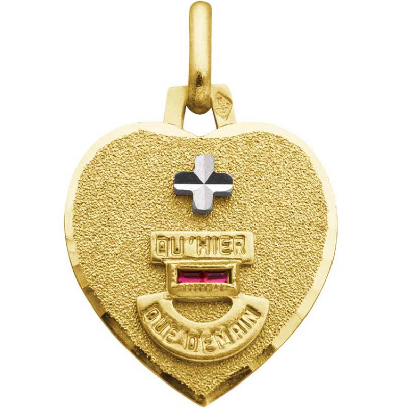 Médaille Coeur d'amour (or jaune 750° et rubis) Maison Augis