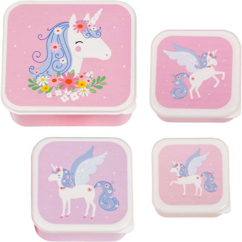 Lot de 4 boîtes à goûter Licorne A Little Lovely Company