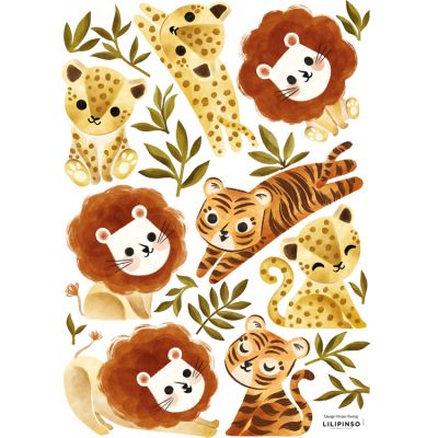 Planche de stickers A3 Little Jungle Animals